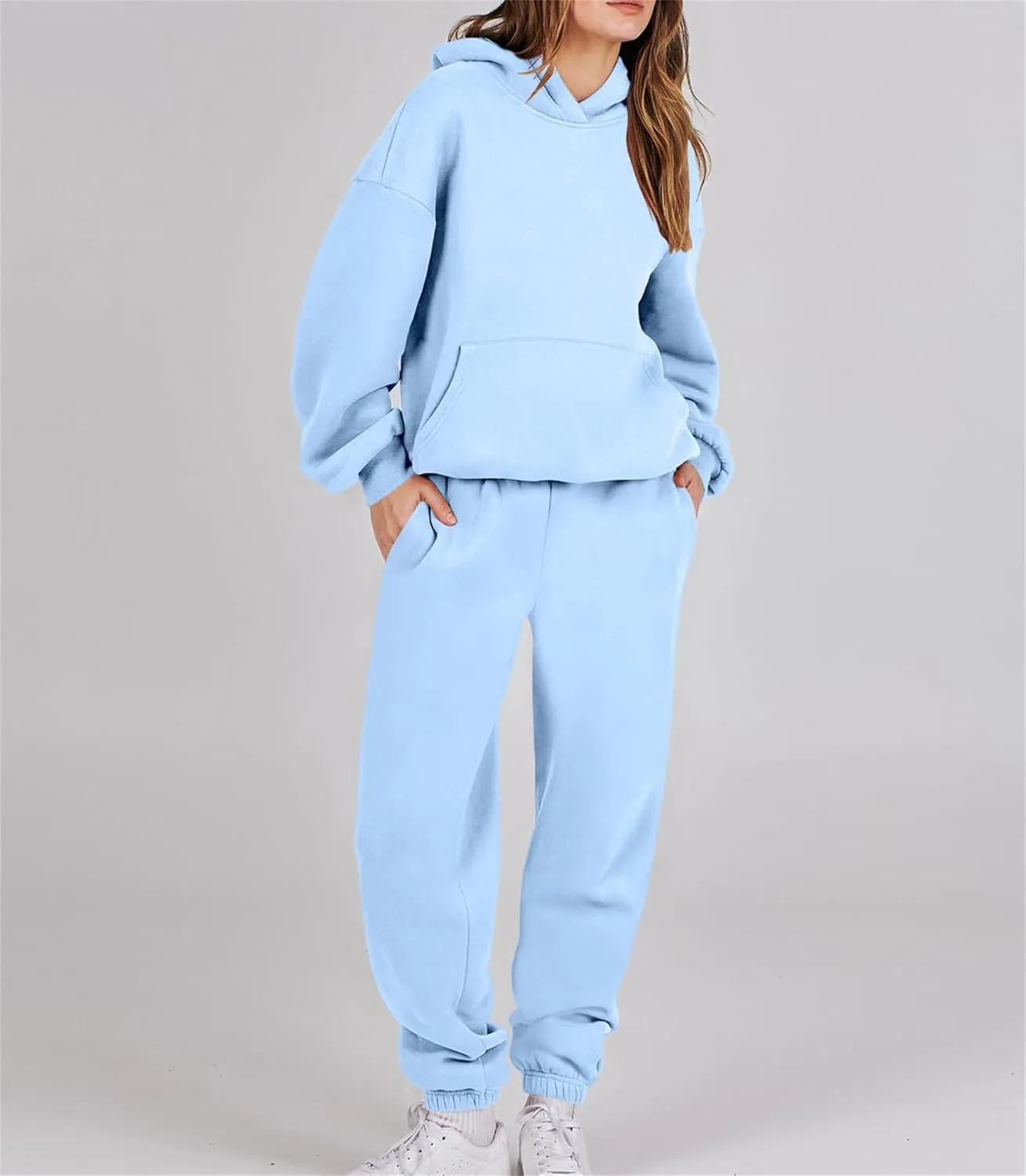 Womens 2 Piece Outfits Lounge Hoodie Sweatsuit Sets Oversized Sweatshirt Baggy Tracksuit Fall Y2K Outfits