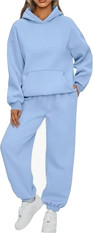 Womens 2 Piece Outfits Lounge Hoodie Sweatsuit Sets Oversized Sweatshirt Baggy Tracksuit Fall Y2K Outfits