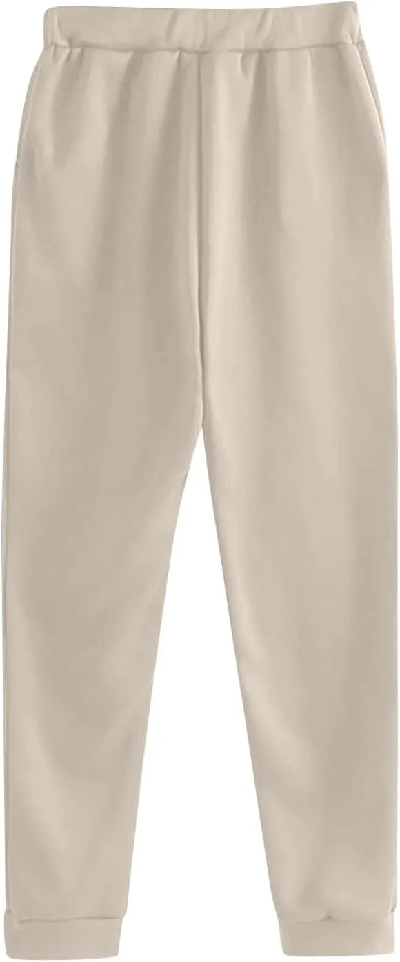 Womens 2 Piece Outfits Solid Color Oversized Hoodies and Pants Sets Fall Fashion Lounge Jogger Track Suits