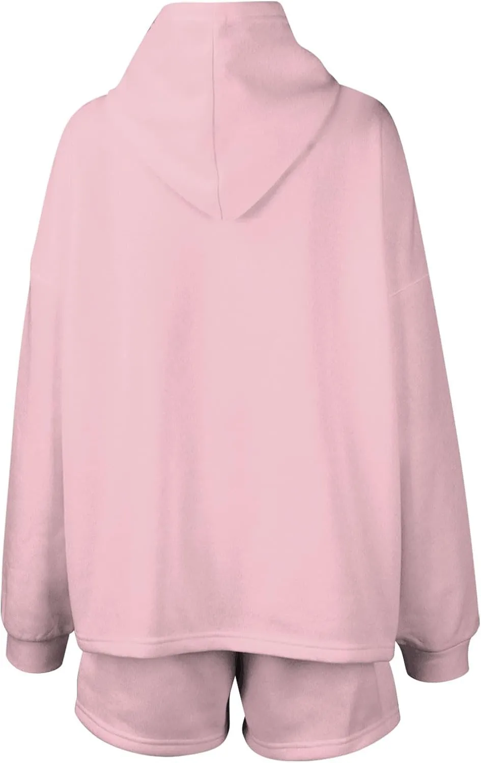 Women's 2024 Fall Oversized 2 Piece Outfits Lounge Hoodie Sweatsuit Lounge Sets Casual Top and Shorts with Pockets