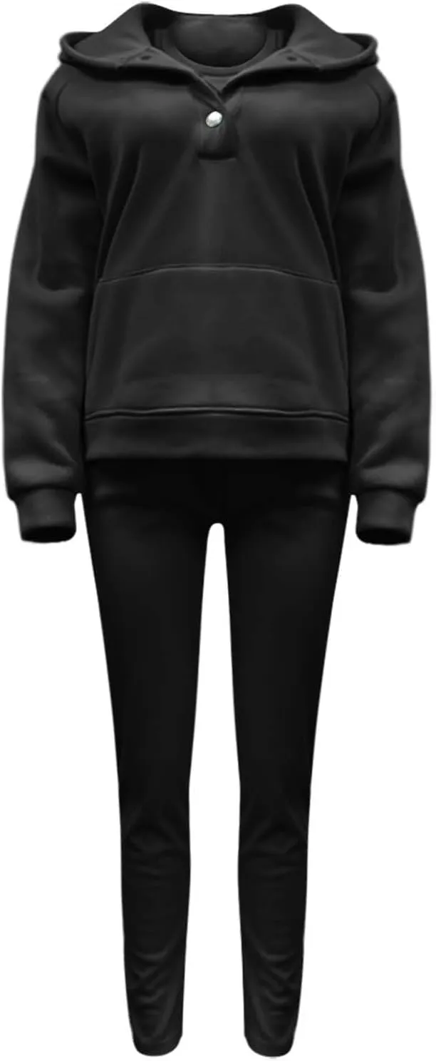 Womens 3 Piece Sports Outfits Lounge Hoodie Sweatsuit Sets Oversized Sweatshirt Baggy Fall Slim Trousers Vest Sweatpants