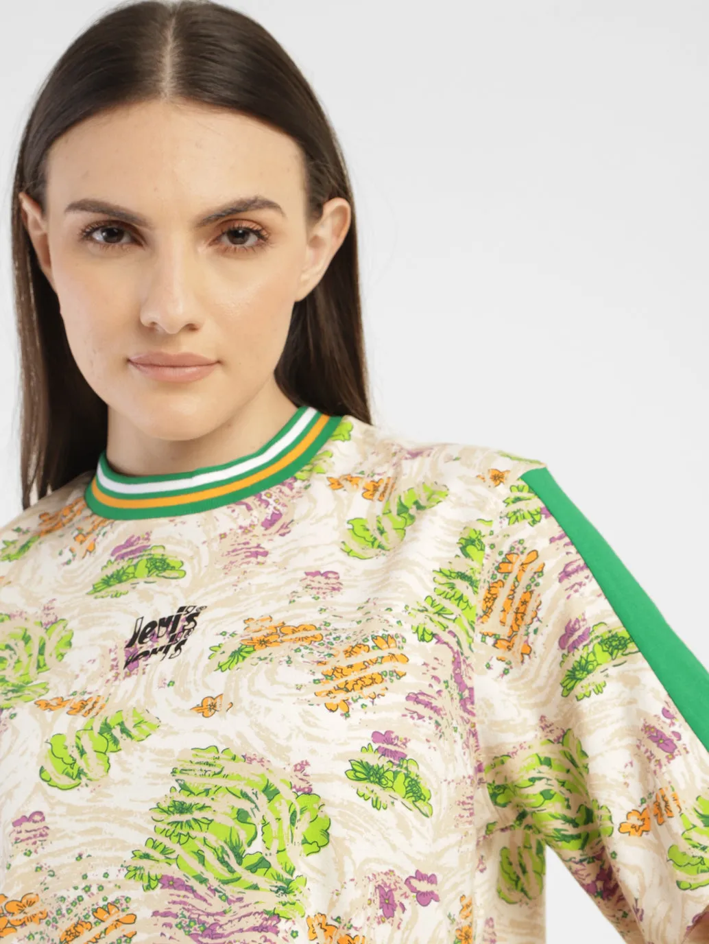 Women's Abstract Print Round Neck T-shirt