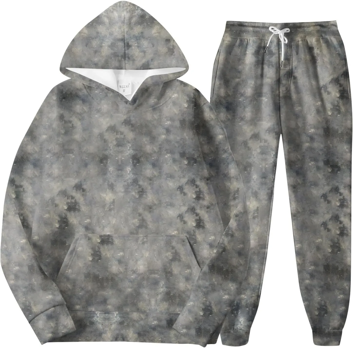 Women's Camo Sweatsuit Set - 2 Piece: Oversized Maple Leaf Print Hoodie & Sweatpants