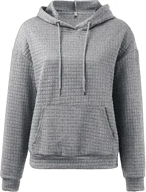 Women's Casual Oversized Hoodies Color Block Long Sleeve Drawstring Sweatshirt Solid Loose Pullover Tops with Pocket