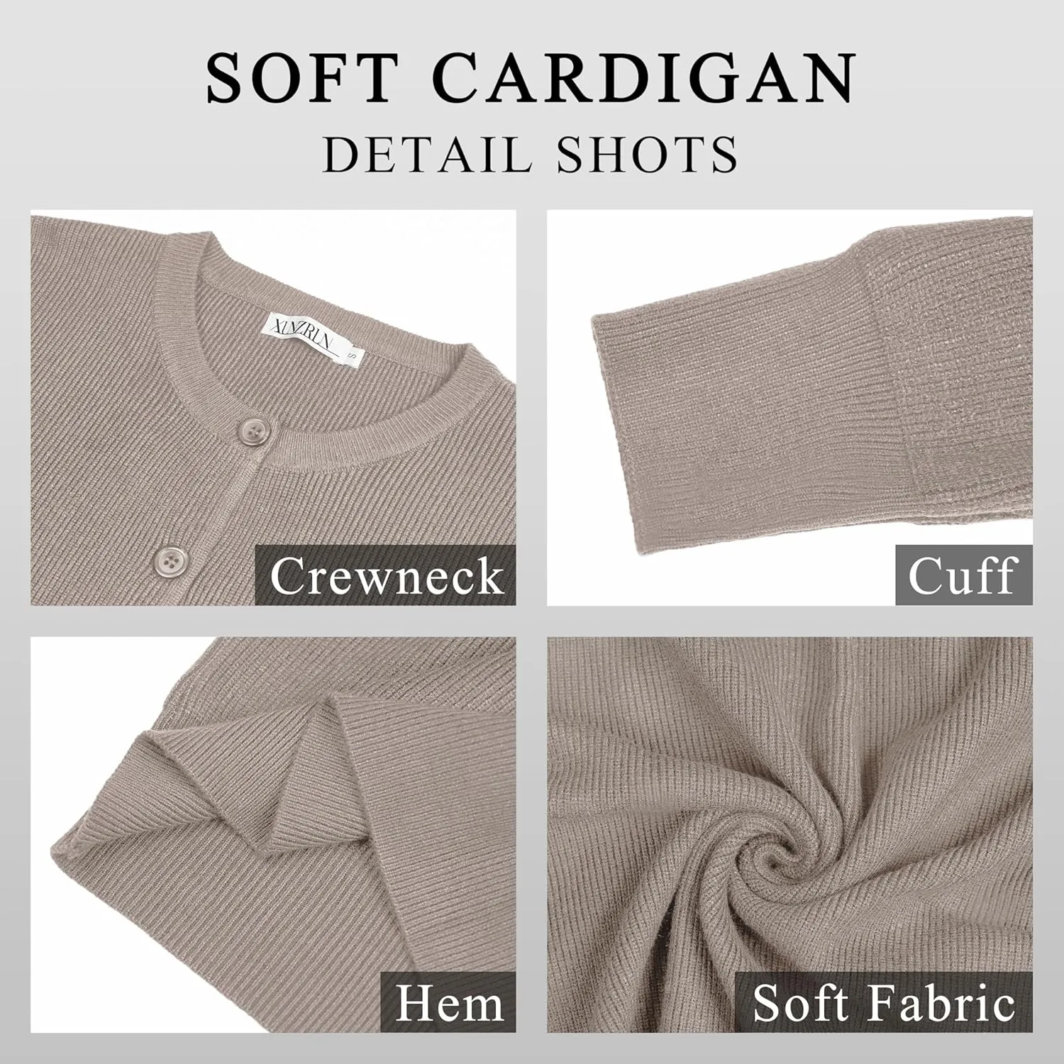 Women's Crew Neck Cardigan Button Down Long Sleeve Soft Knit Sweater Top Outwear Coat