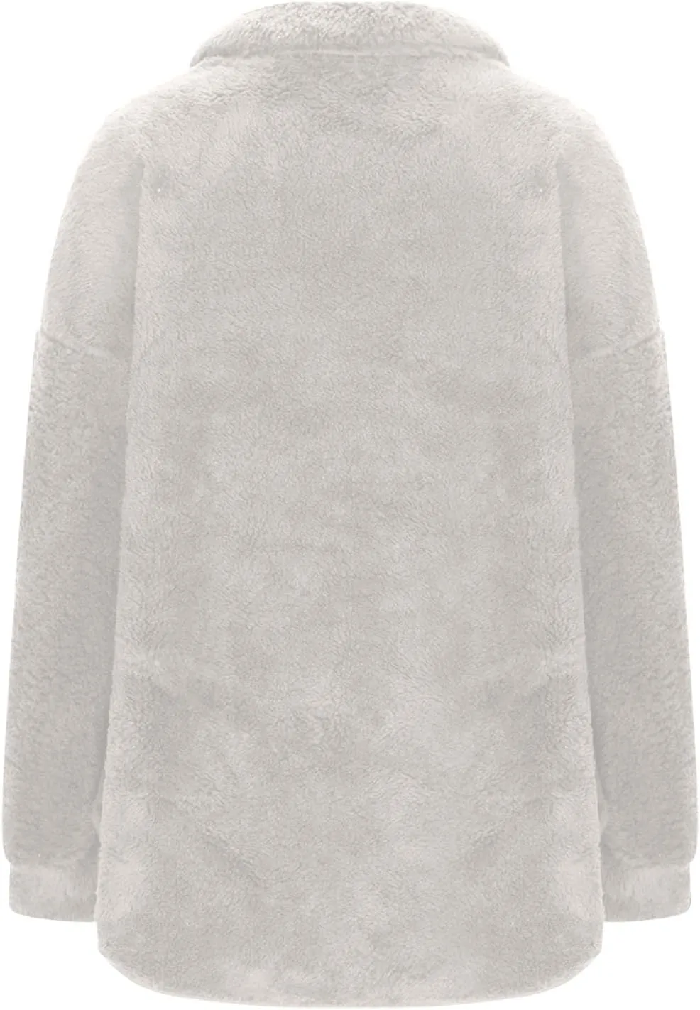 Womens Fleece Sweatshirt Half Zip Up Oversized Long Sleeve Sherpa Pullover Winter Warm Comfy Solid Color Fuzzy Tops