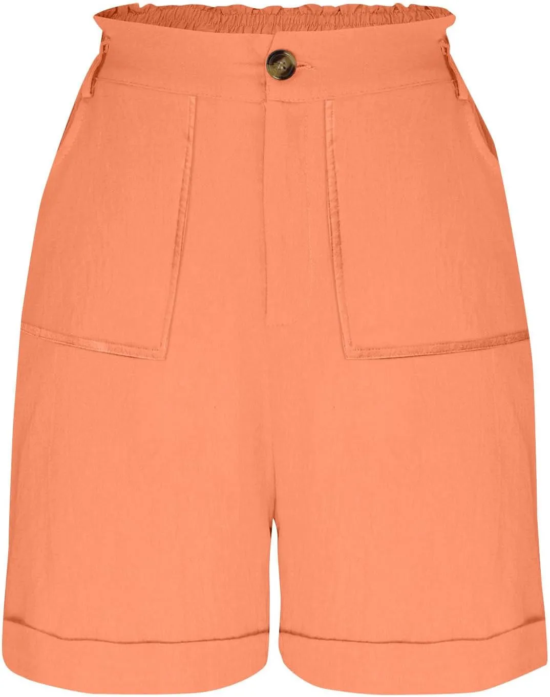 Women's High Waisted Shorts with Pockets Casual Button Loose Fit Pants 2025 Trendy Elastic Waist Beach Lounge Bottoms