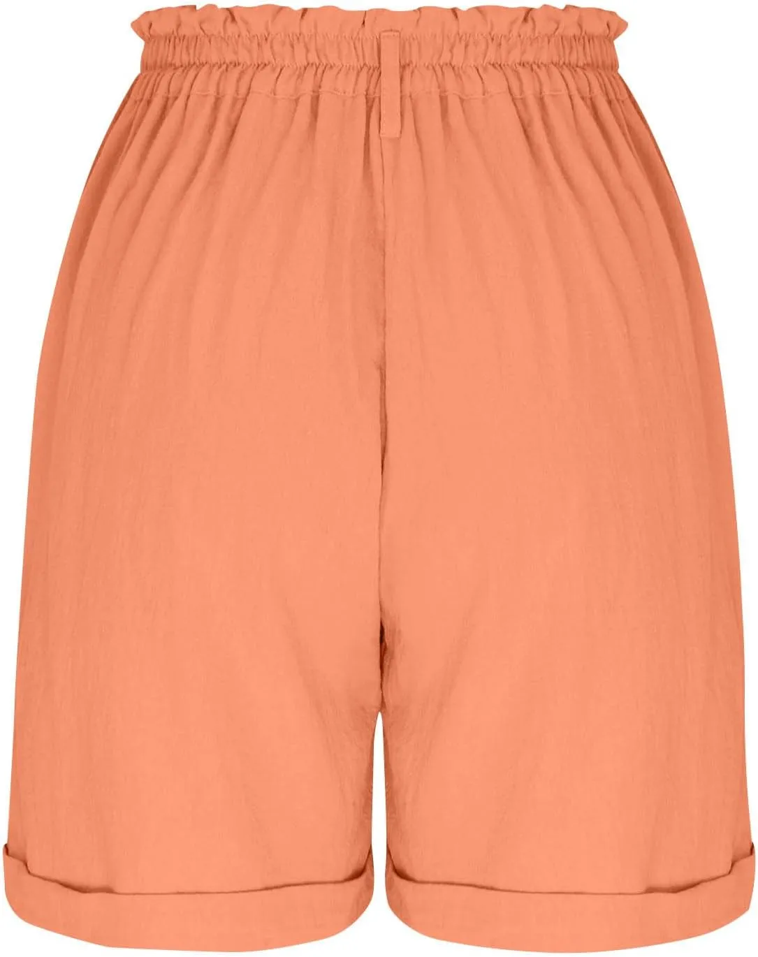 Women's High Waisted Shorts with Pockets Casual Button Loose Fit Pants 2025 Trendy Elastic Waist Beach Lounge Bottoms