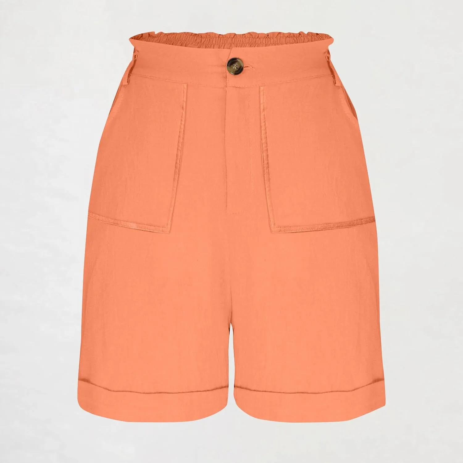 Women's High Waisted Shorts with Pockets Casual Button Loose Fit Pants 2025 Trendy Elastic Waist Beach Lounge Bottoms