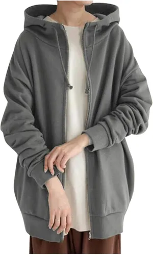 Womens Hoodies Fashion Sweatshirts Full Zip Up Winter Fleece Pullover Hoodies Fall Long Jackets with Pockets