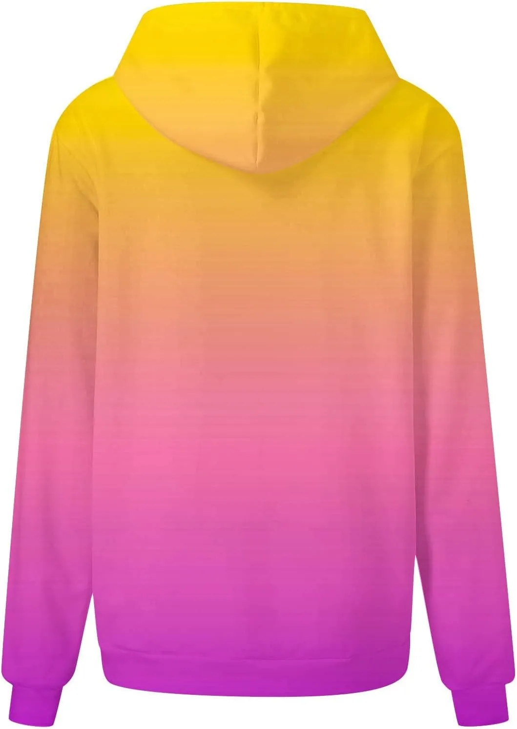 Womens Hoodies Oversized Sweatshirts Pullover Fashion Autumn And Winter Color Gradient Printing Casual Pockets Long