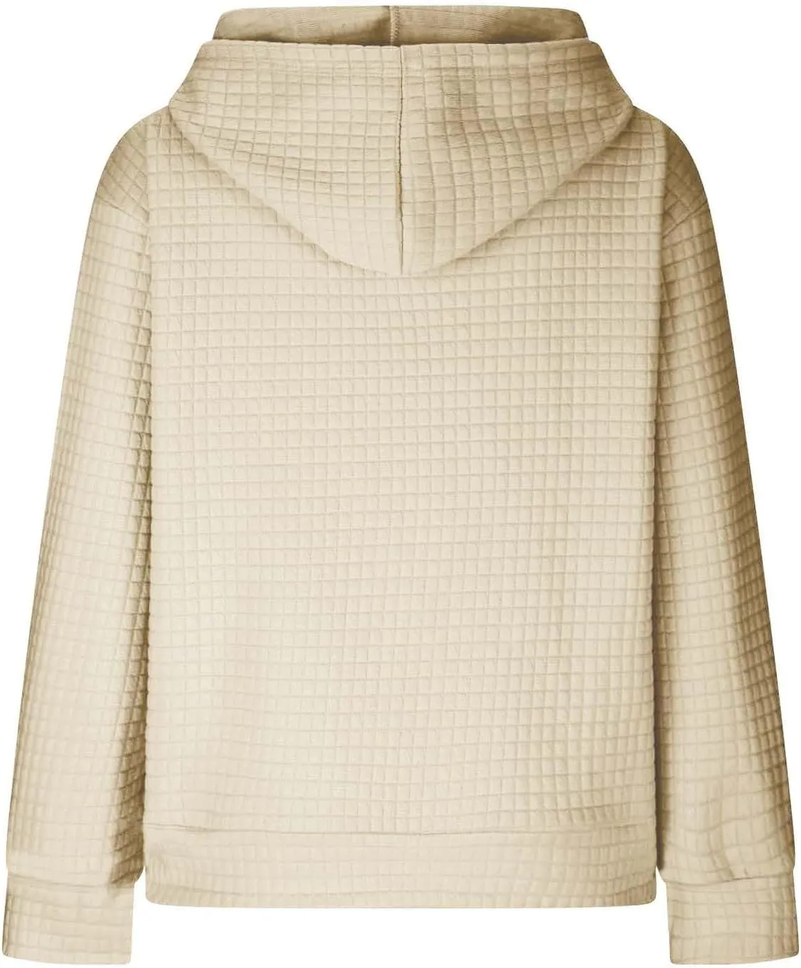 Womens Hoodies Oversized Waffle Drawstring Thick Pullover Sweatshirt Fall Fashion 2024 Soft Baggy Tunic Hoodies