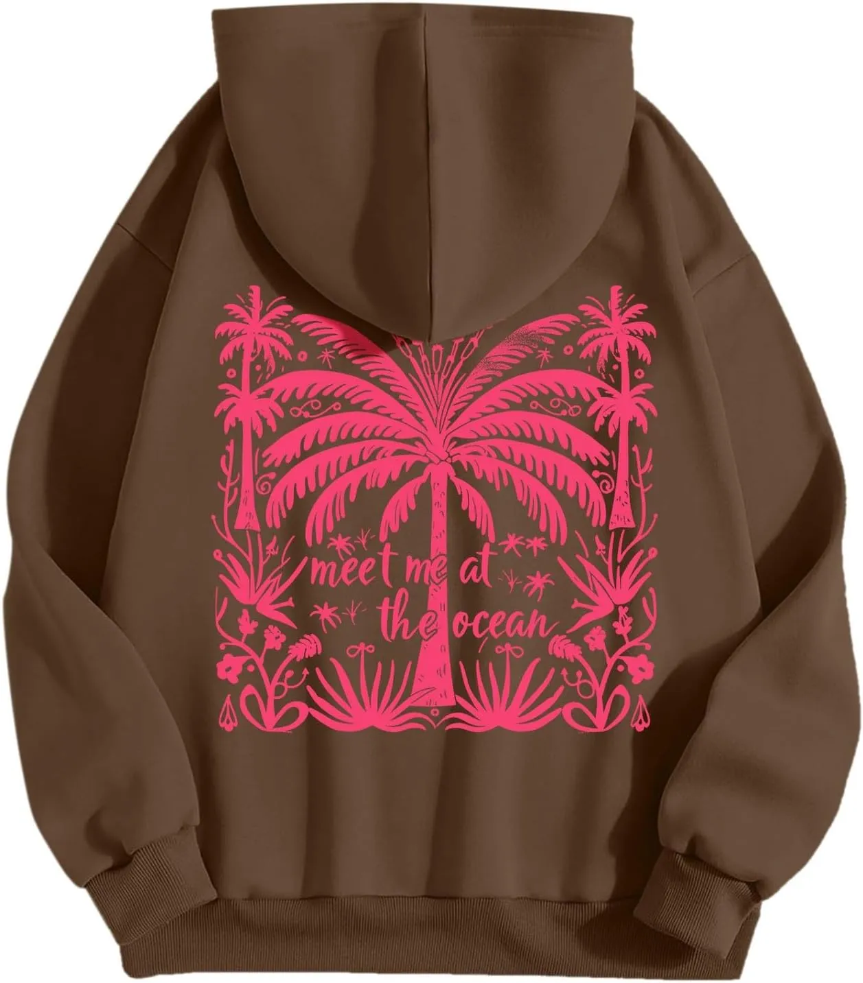 Womens Letter Print Oversized Hoodies Sweatshirts Casual Long Sleeve Pullover Tops with Pocket Fashion Outfits Clothes