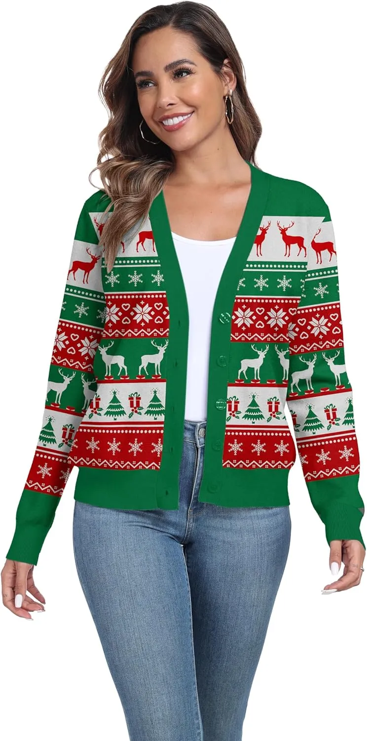 Women's Long Sleeve Cardigan Sweaters Casual V Neck Soft Knit Jacket Button Down Cardigan for Women Winter Fall