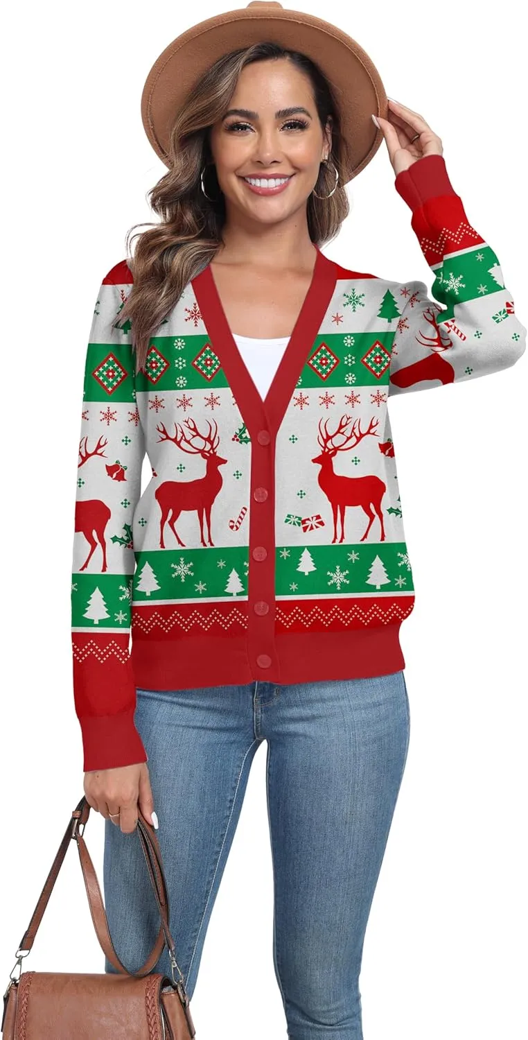 Women's Long Sleeve Cardigan Sweaters Casual V Neck Soft Knit Jacket Button Down Cardigan for Women Winter Fall