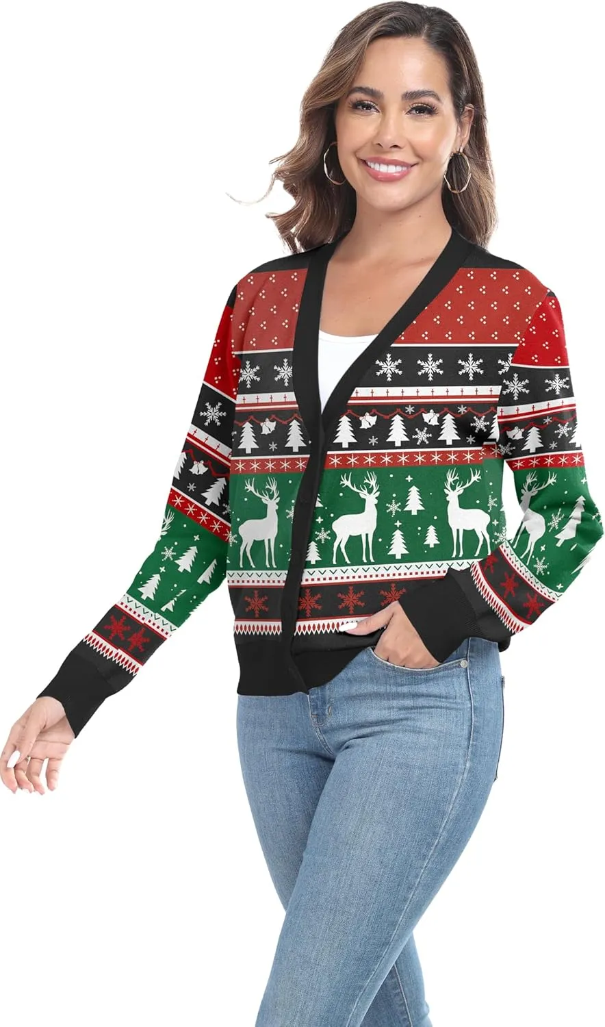 Women's Long Sleeve Cardigan Sweaters Casual V Neck Soft Knit Jacket Button Down Cardigan for Women Winter Fall