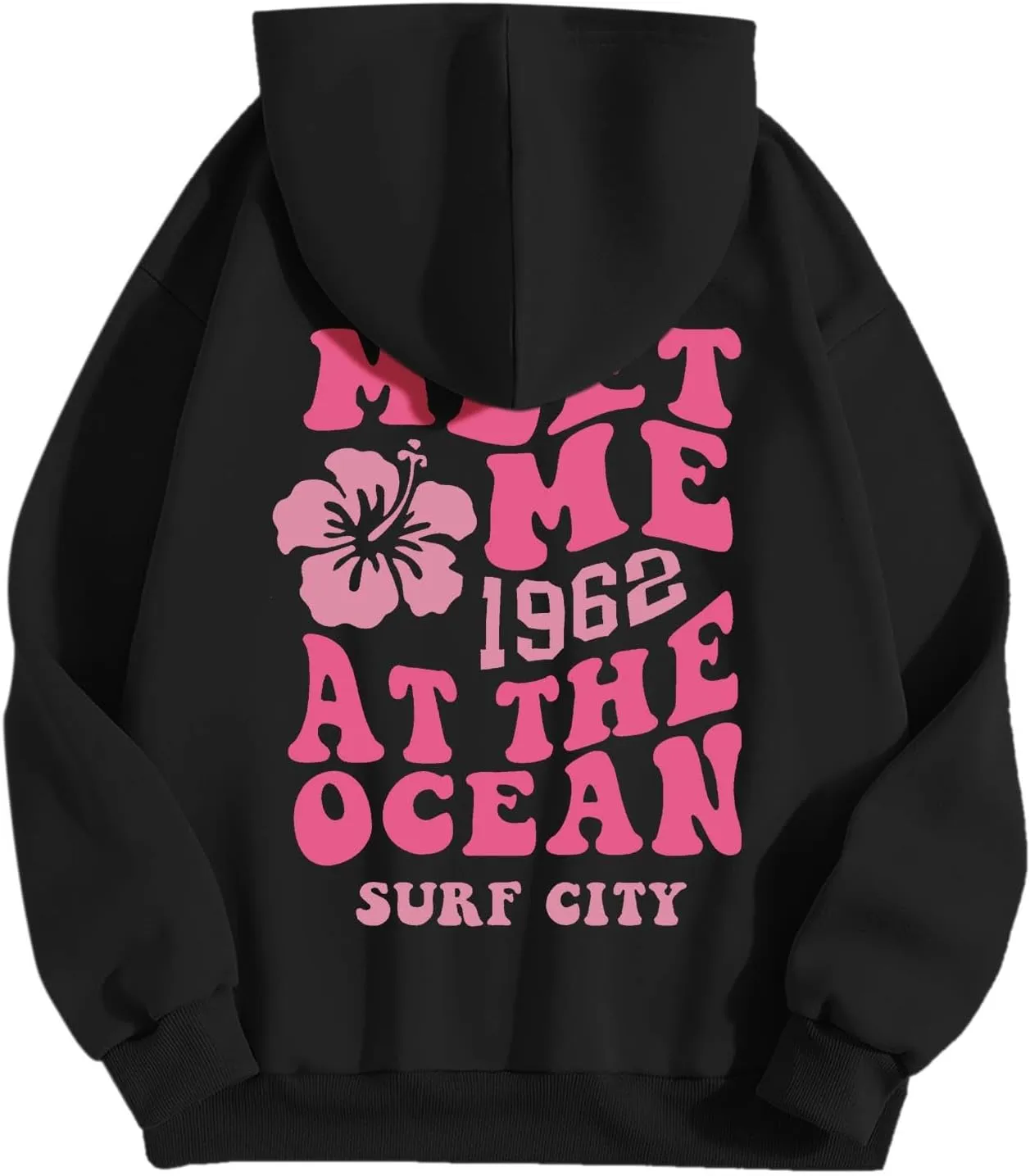 Women's Oversized Cute Hoodies Preppy Y2K Graphic Long Sleeved Sweatshirt for Teen Girls Pullover Tops with Pockets
