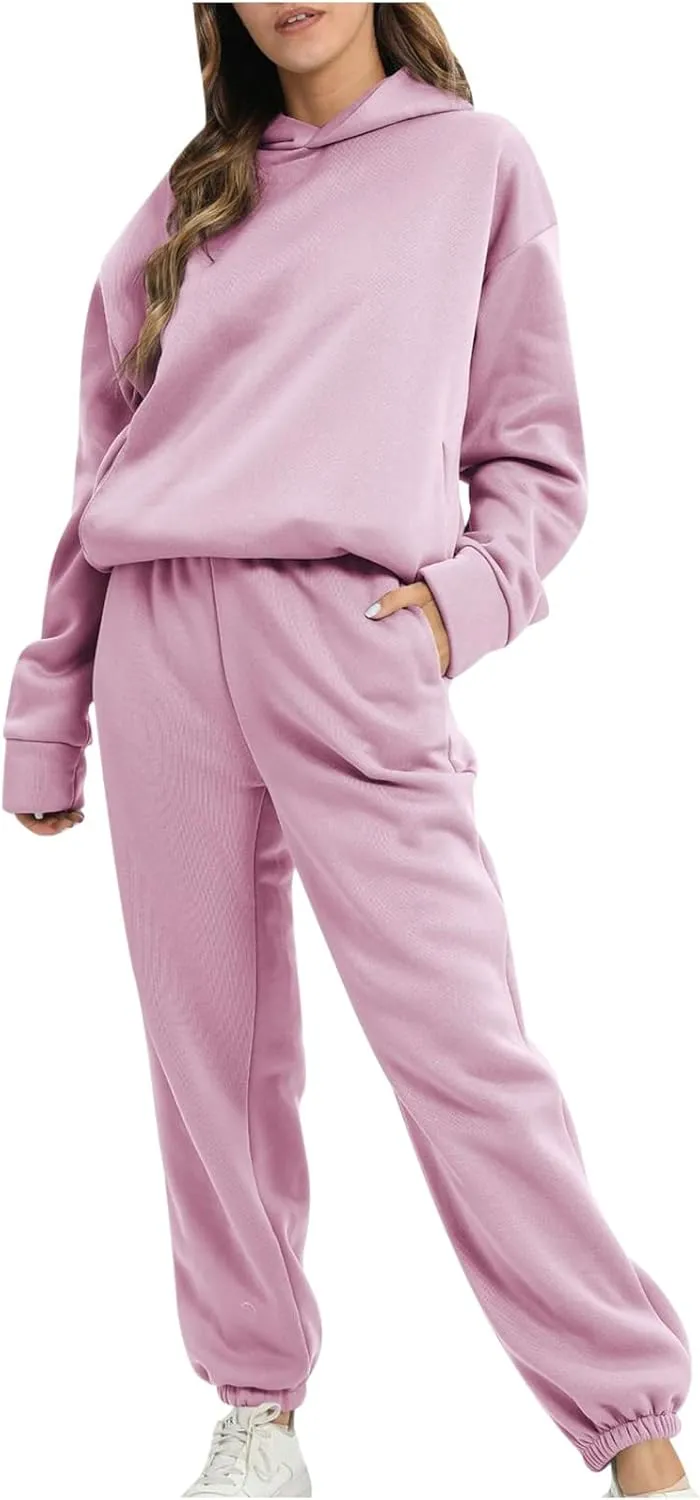Women's Oversized Hoodie Sweatshirt Matching Jogger Sweatpants Lounge Set Tracksuit Outfits Fall Chunky Lounge Set