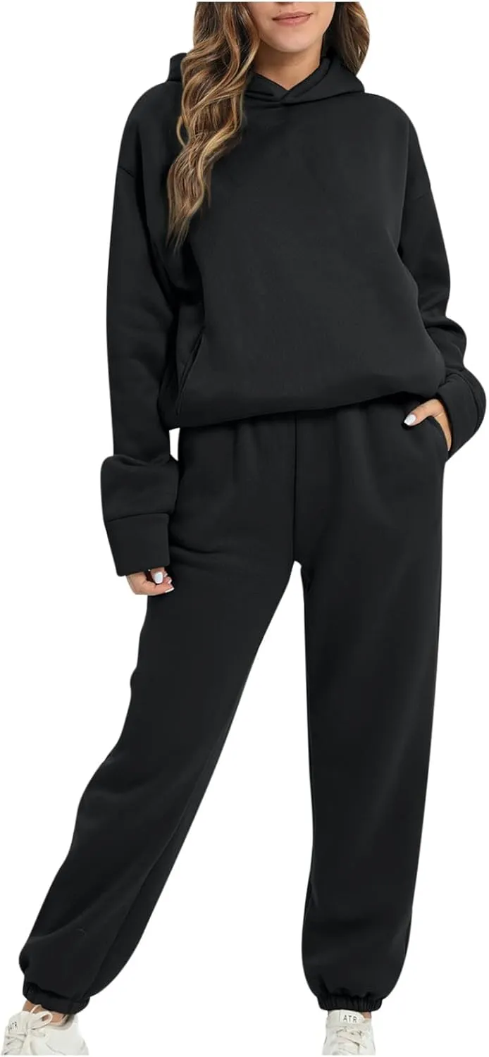 Women's Oversized Hoodie Sweatshirt Matching Jogger Sweatpants Lounge Set Tracksuit Outfits Fall Chunky Lounge Set