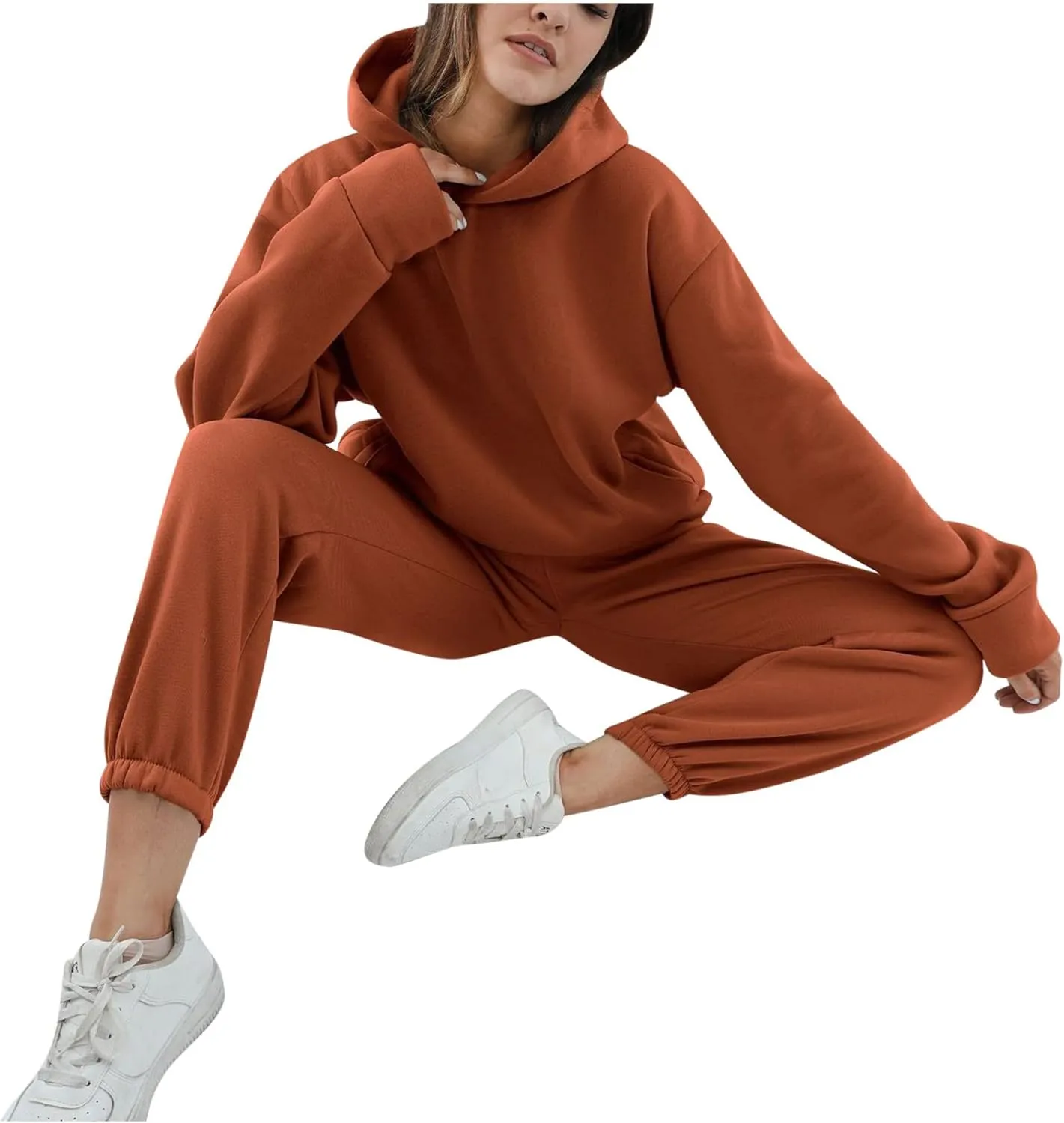 Women's Oversized Hoodie Sweatshirt Matching Jogger Sweatpants Lounge Set Tracksuit Outfits Fall Chunky Lounge Set