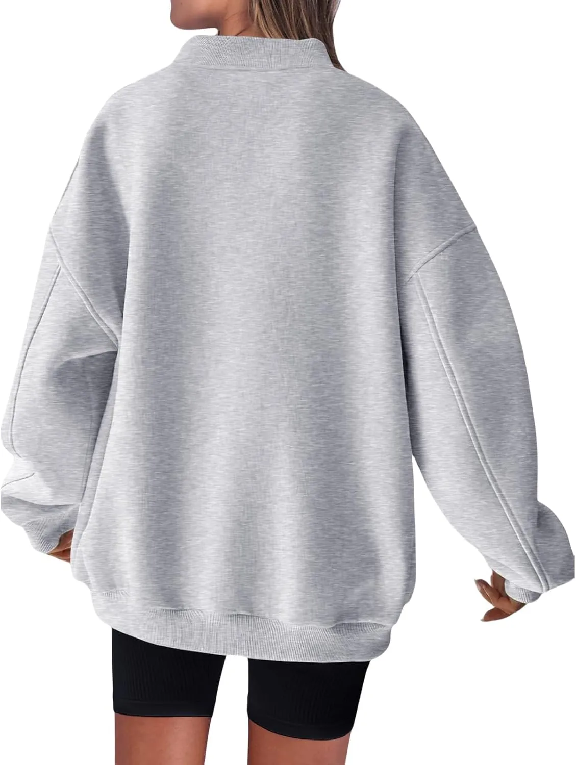 Womens Oversized Sweatshirt Hoodies Casual V Neck Long Sleeve Shirts Fleece Pullover Tops Fall Teens Preppy Clothes