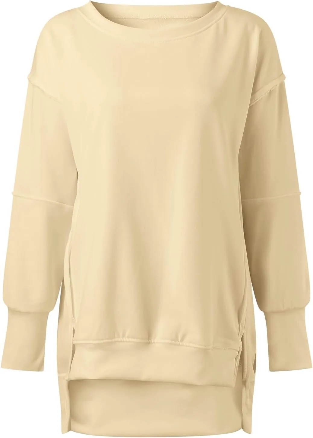 Womens Oversized Sweatshirts 2024 Casual Crewneck Loose Pullover Tunic Tops Shirts Comfy Fall Fashion Clothes
