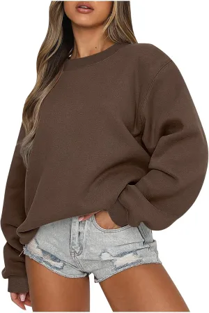 Womens Oversized Sweatshirts Long Sleeve Crew Neck Pullover Sweatshirt Casual Outfits 2023 Fashion Fall Clothes