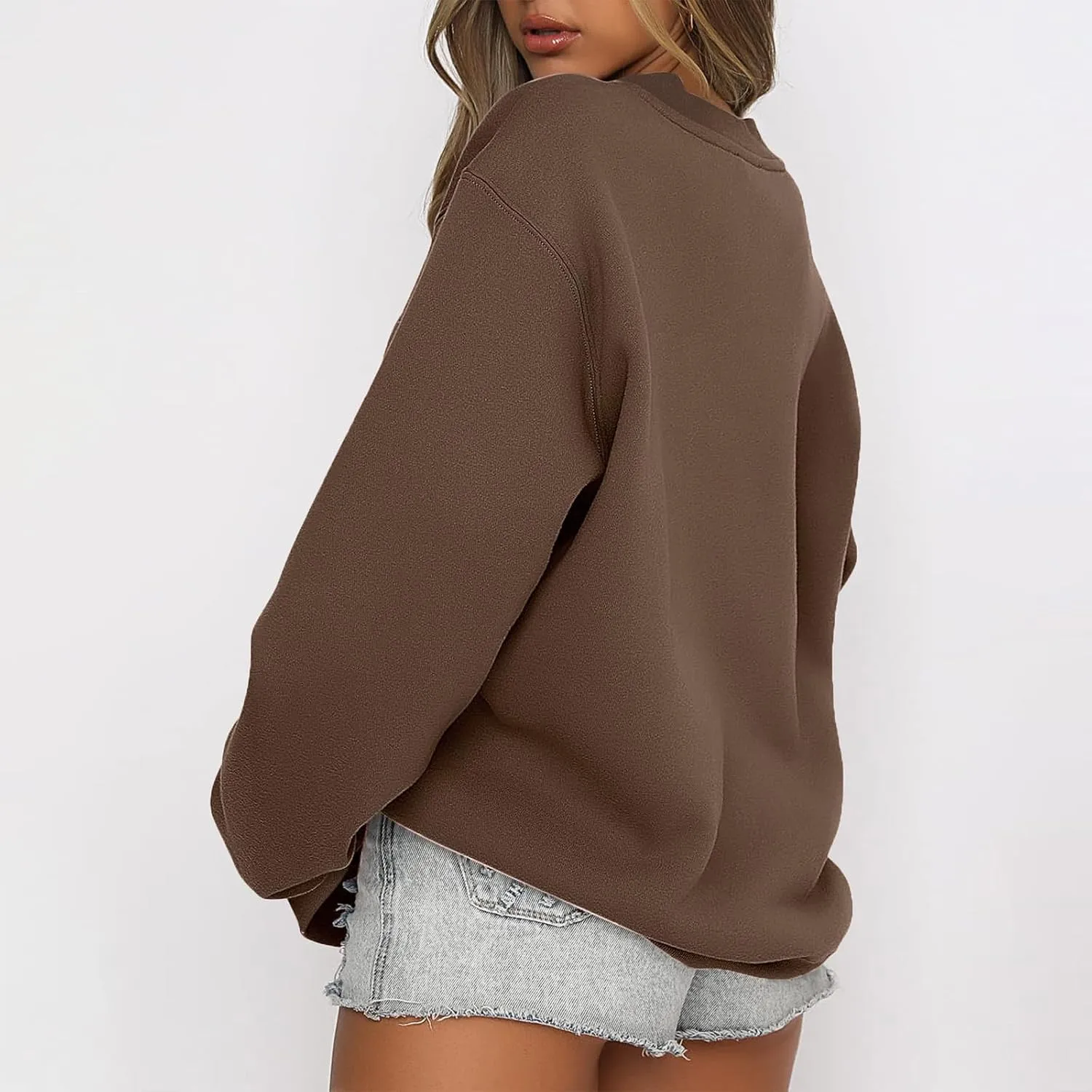 Womens Oversized Sweatshirts Long Sleeve Crew Neck Pullover Sweatshirt Casual Outfits 2023 Fashion Fall Clothes