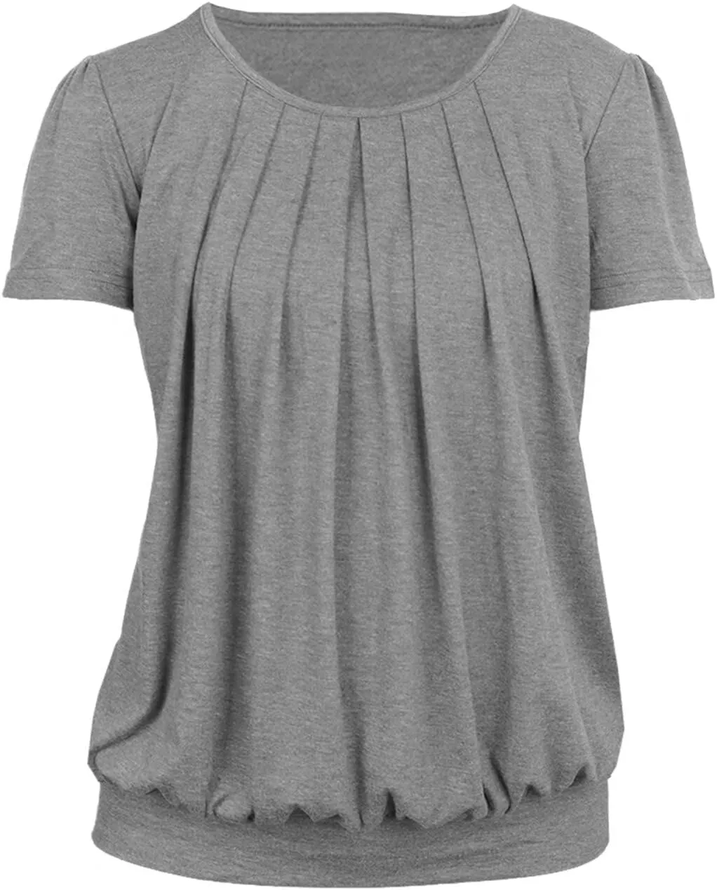 Women's Short Sleeve Tunic Tops Scoop Neck Banded Bottom Summer T Shirt for Leggings