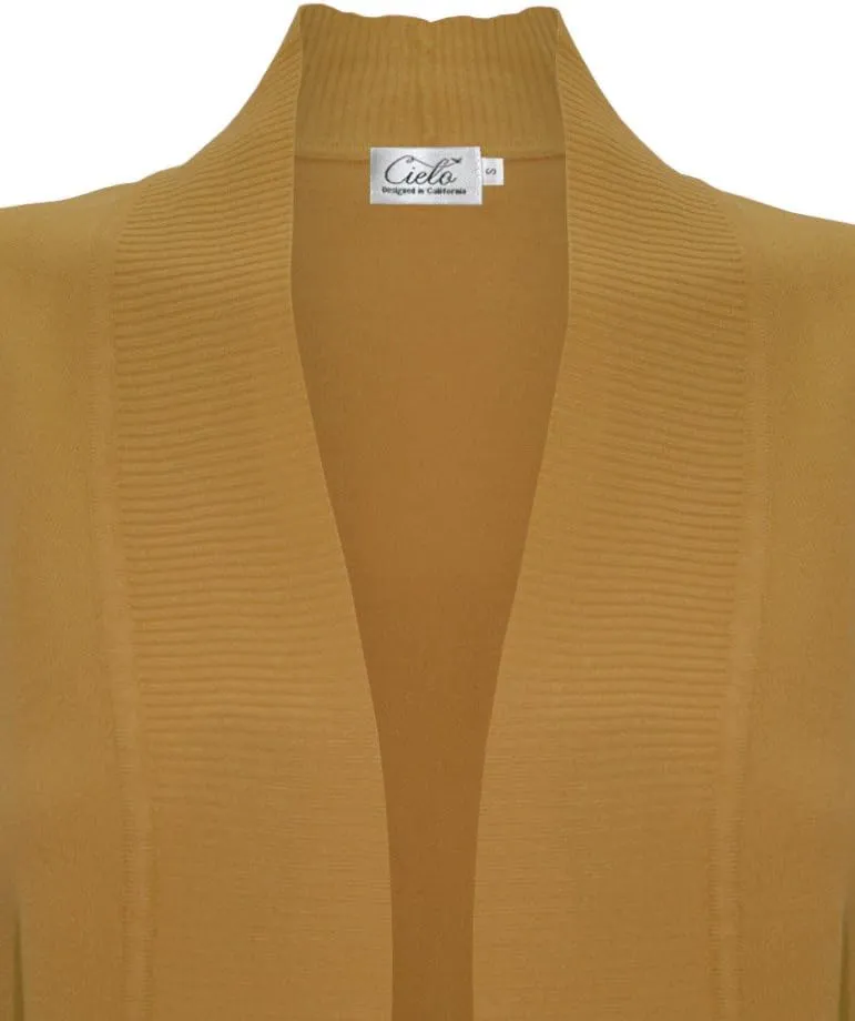 Women's Solid Basic Open Front Pockets Knit Sweater Cardigan