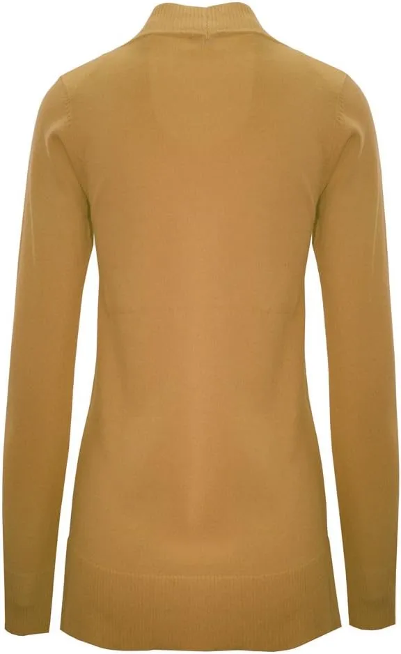 Women's Solid Basic Open Front Pockets Knit Sweater Cardigan