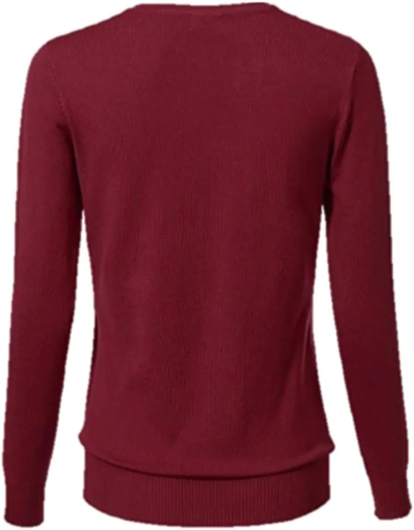Women's Solid Basic Stretch Button Down Knit Sweater Cardigan