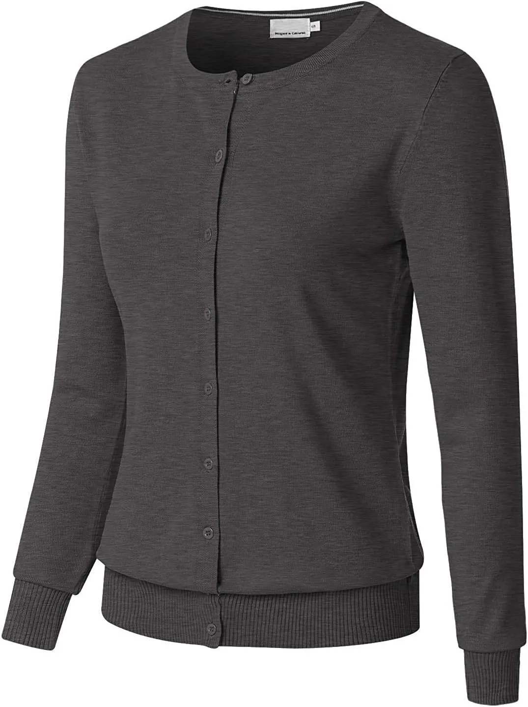 Women's Solid Basic Stretch Button Down Knit Sweater Cardigan
