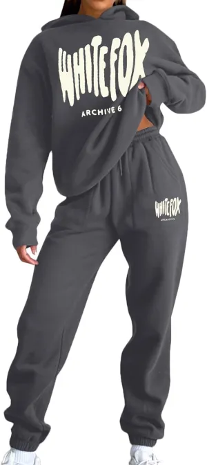 Women's Sportswear; Kids Tracksuit Full Set Girls Boys 2 Piece Oversized Outfit Long Sleeve Pullover Jumper Hoodie and Loose Sweatpants Bottom Jogging Pants(#02-Dark Gray,S)
