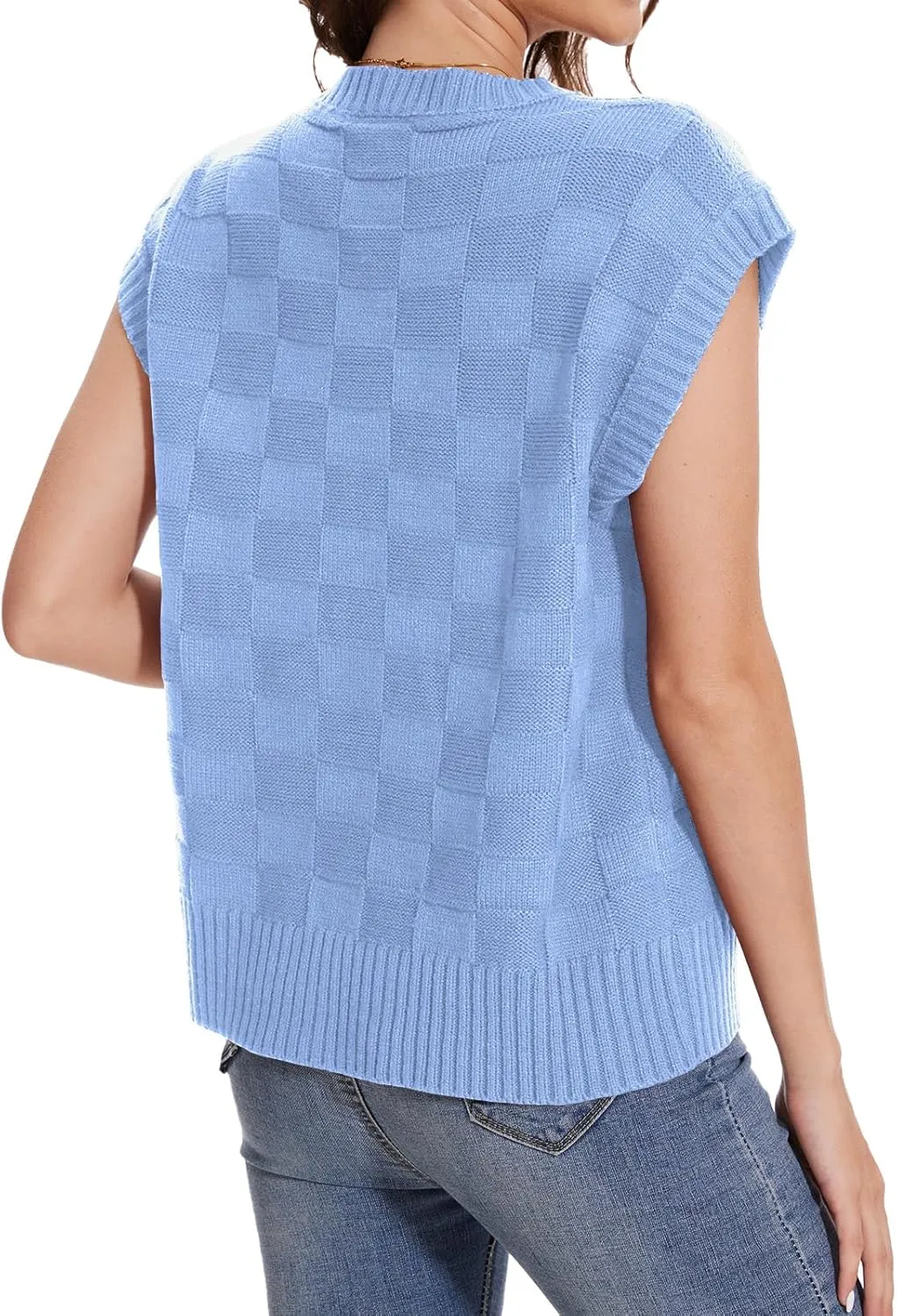 Womens Sweaters Sleeveless Summer Tank Tops Casual Knit Sweater Vest Crewneck Loose Fit Pullover 2025