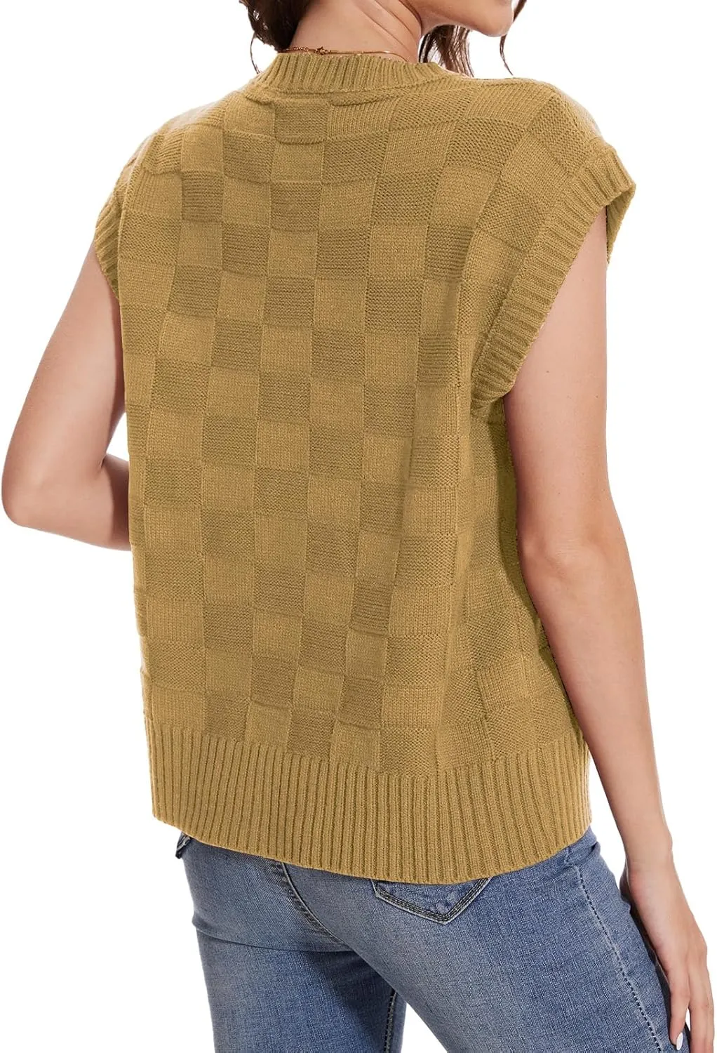 Womens Sweaters Sleeveless Summer Tank Tops Casual Knit Sweater Vest Crewneck Loose Fit Pullover 2025