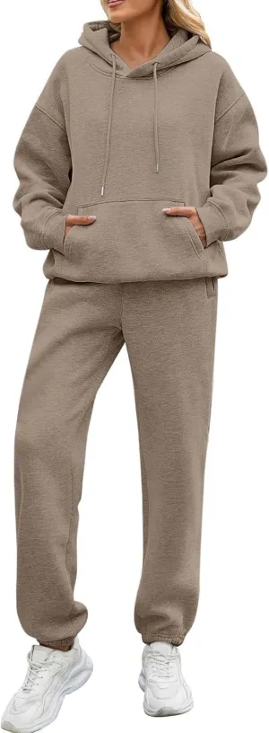 Womens Sweatsuits 2 Piece Set Baggy Oversized Lounge Comfy Pullover Long Sleeve Winter Fashion Matching Sets