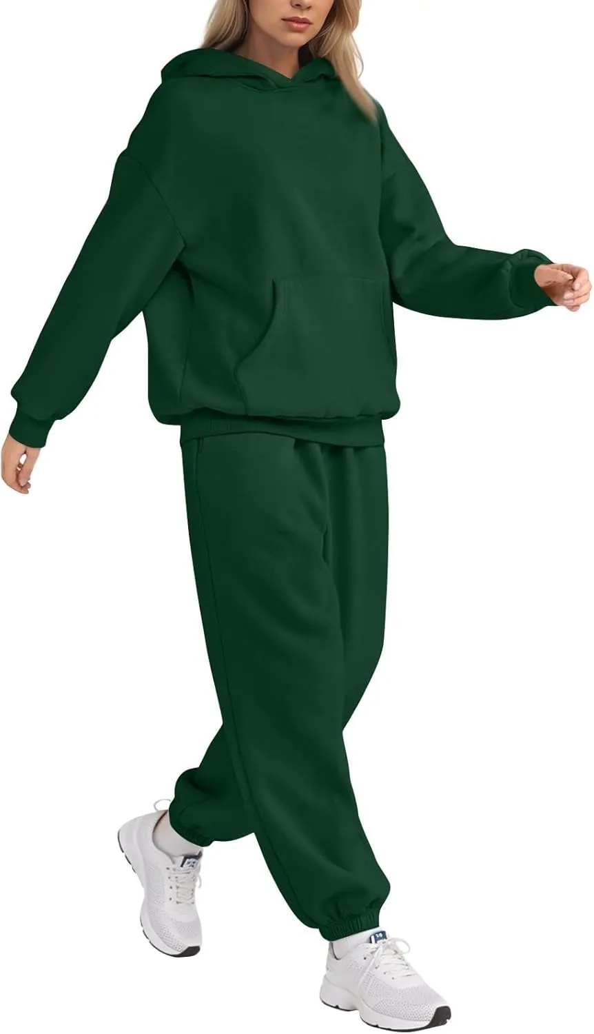 Womens Sweatsuits 2 Piece Set Fleece Hoodie Y2k Cozy Jogger Sweatpants Set Athleisure Comfrt Sweat Sets Loungewear