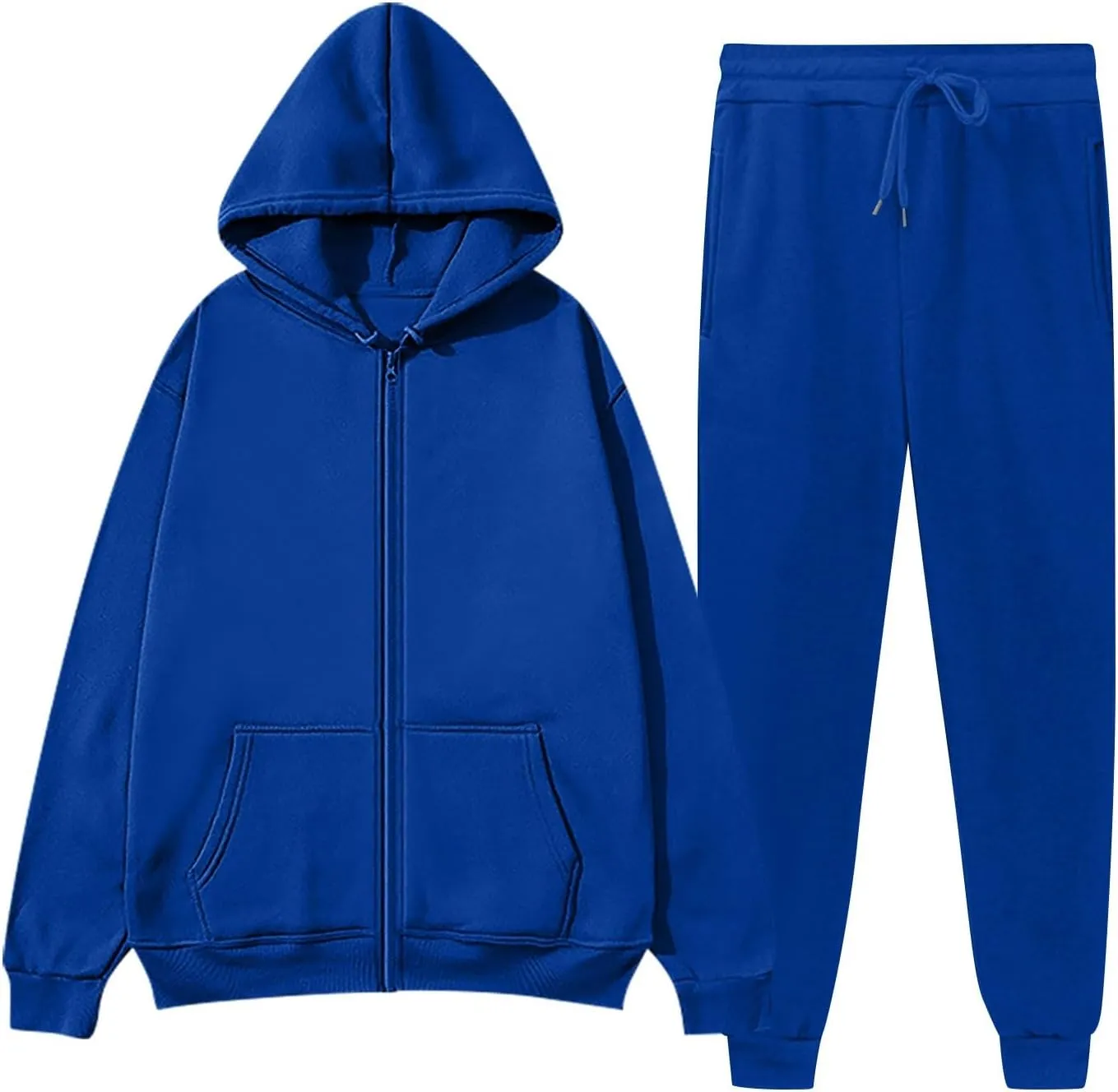 Womens Sweatsuits 2 Piece Set Oversized Workout Sets Lounge Sweatshirt with Pockets Jogger Hoodies and Pants Sets