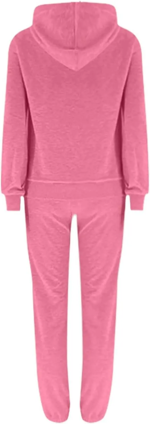 Womens Sweatsuits 2 Piece Set Sweatsuits Pullover Fleece Sweatshirt Jogger Pants Lounge Set Two Piece Jogging Suits