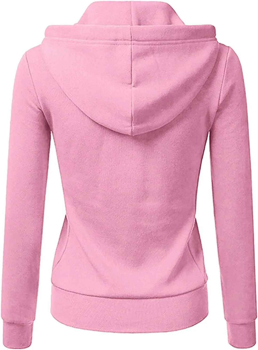 Womens Zip Up Hoodies Lightweight Casual Long Sleeve Drawstring Slim Fit Hooded Sweatshirts with Pockets