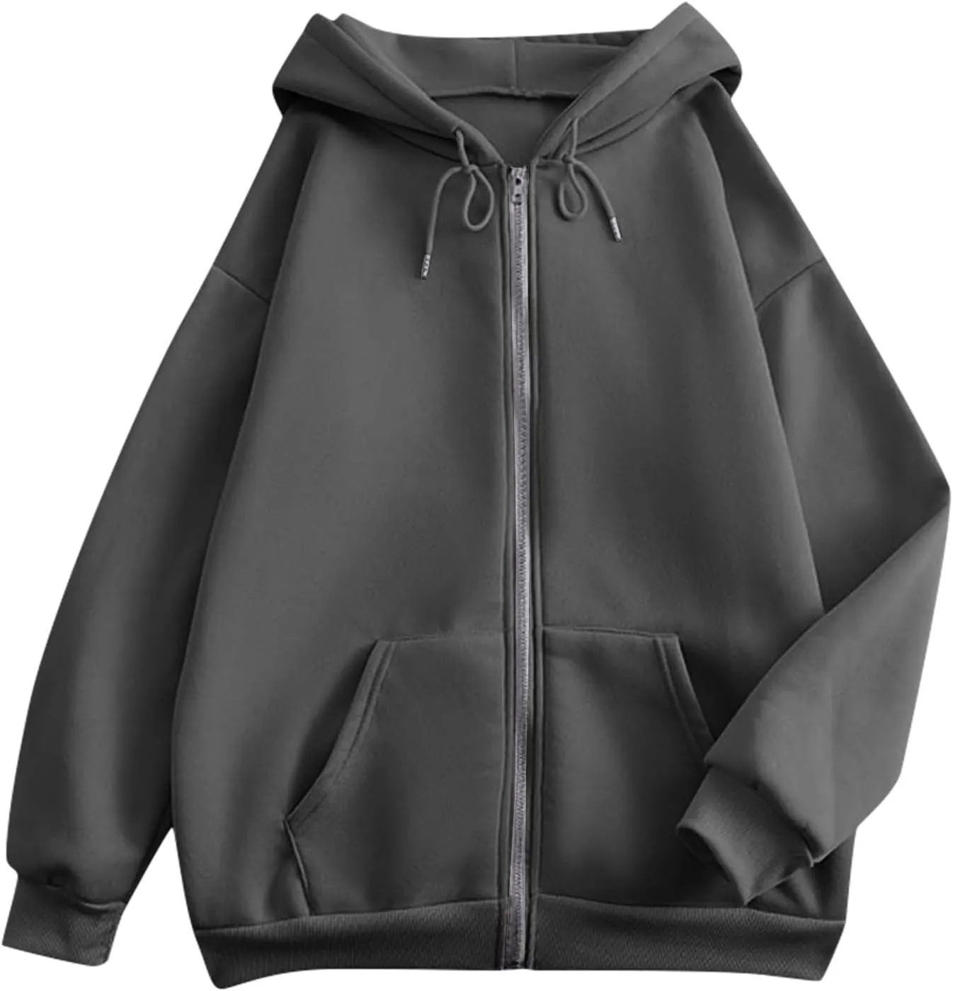 Womens Zip Up Hoodies Sweatshirt Long Sleeve Oversized Fleece Y2K Jacket Fall Outfits Fashion Clothes