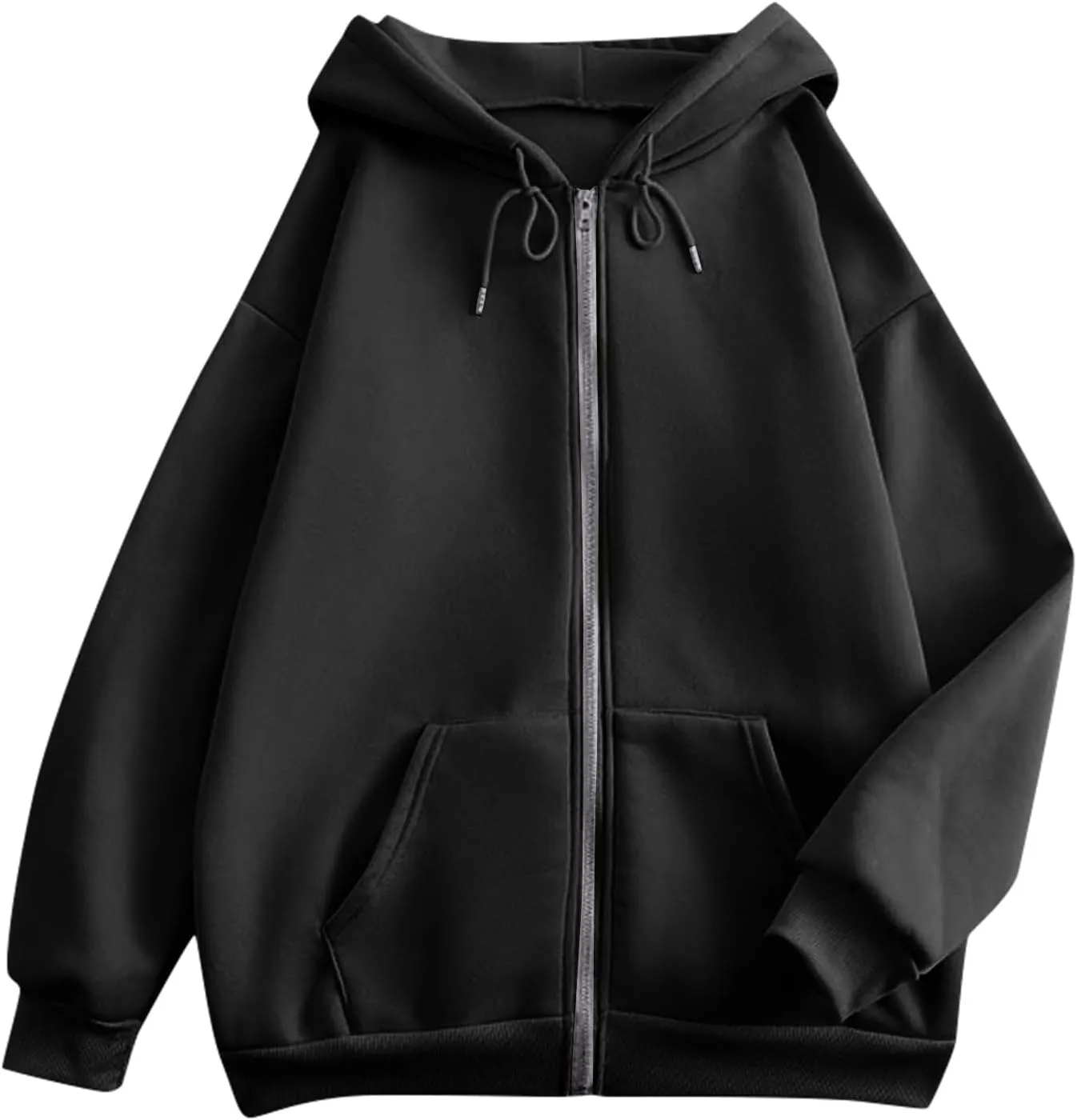 Womens Zip Up Y2K Hoodies Casual Long Sleeve Fall Oversized Sweatshirts Jacket with Pockets 2024 Fashion Clothes