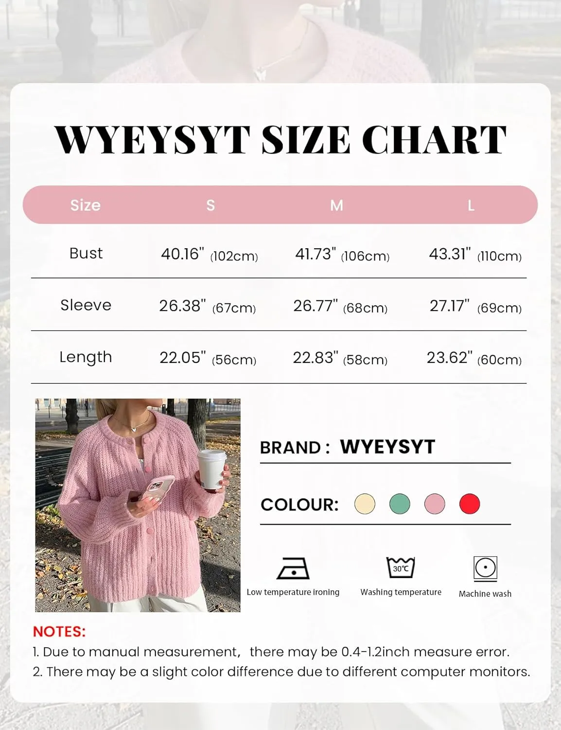 Wyeysyt Womens Cardigan Sweater Button Down Long Sleeve Chunky Soft Knit Sweater Fall Open Front Loose Casual Cardigan Coat