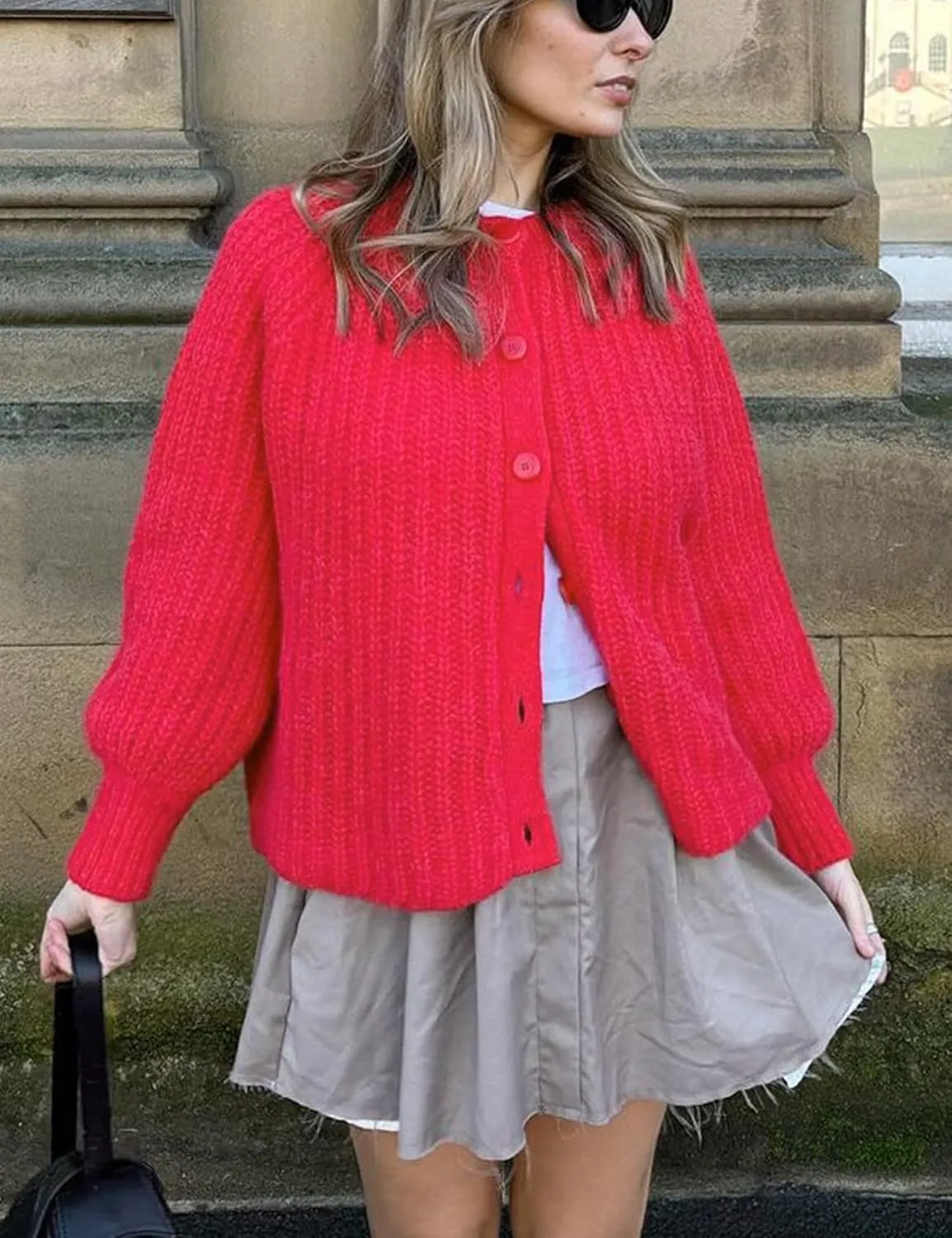 Wyeysyt Womens Cardigan Sweater Button Down Long Sleeve Chunky Soft Knit Sweater Fall Open Front Loose Casual Cardigan Coat