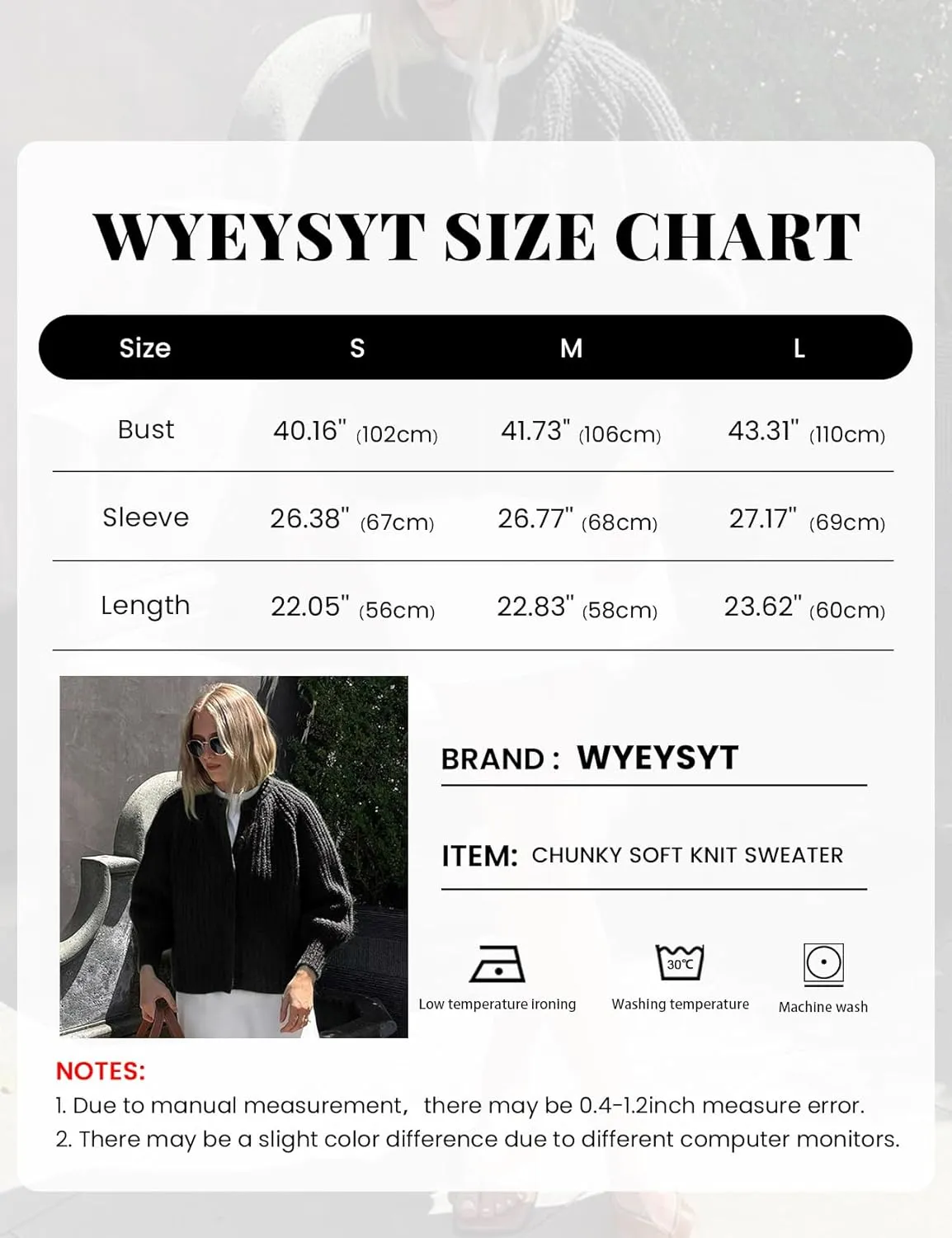 Wyeysyt Womens Cardigan Sweater Button Down Long Sleeve Chunky Soft Knit Sweater Fall Open Front Loose Casual Cardigan Coat