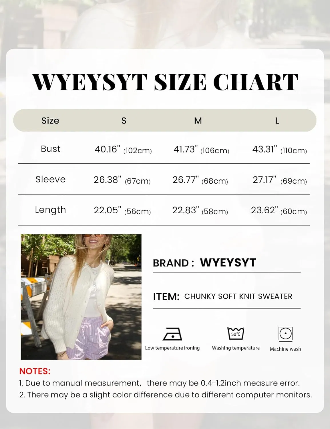 Wyeysyt Womens Cardigan Sweater Button Down Long Sleeve Chunky Soft Knit Sweater Fall Open Front Loose Casual Cardigan Coat