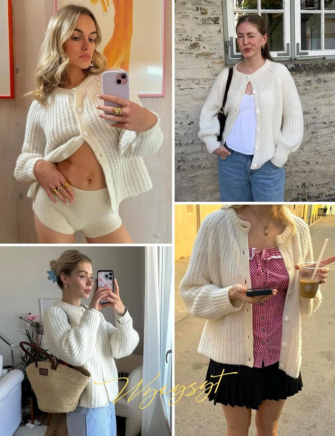 Wyeysyt Womens Cardigan Sweater Button Down Long Sleeve Chunky Soft Knit Sweater Fall Open Front Loose Casual Cardigan Coat
