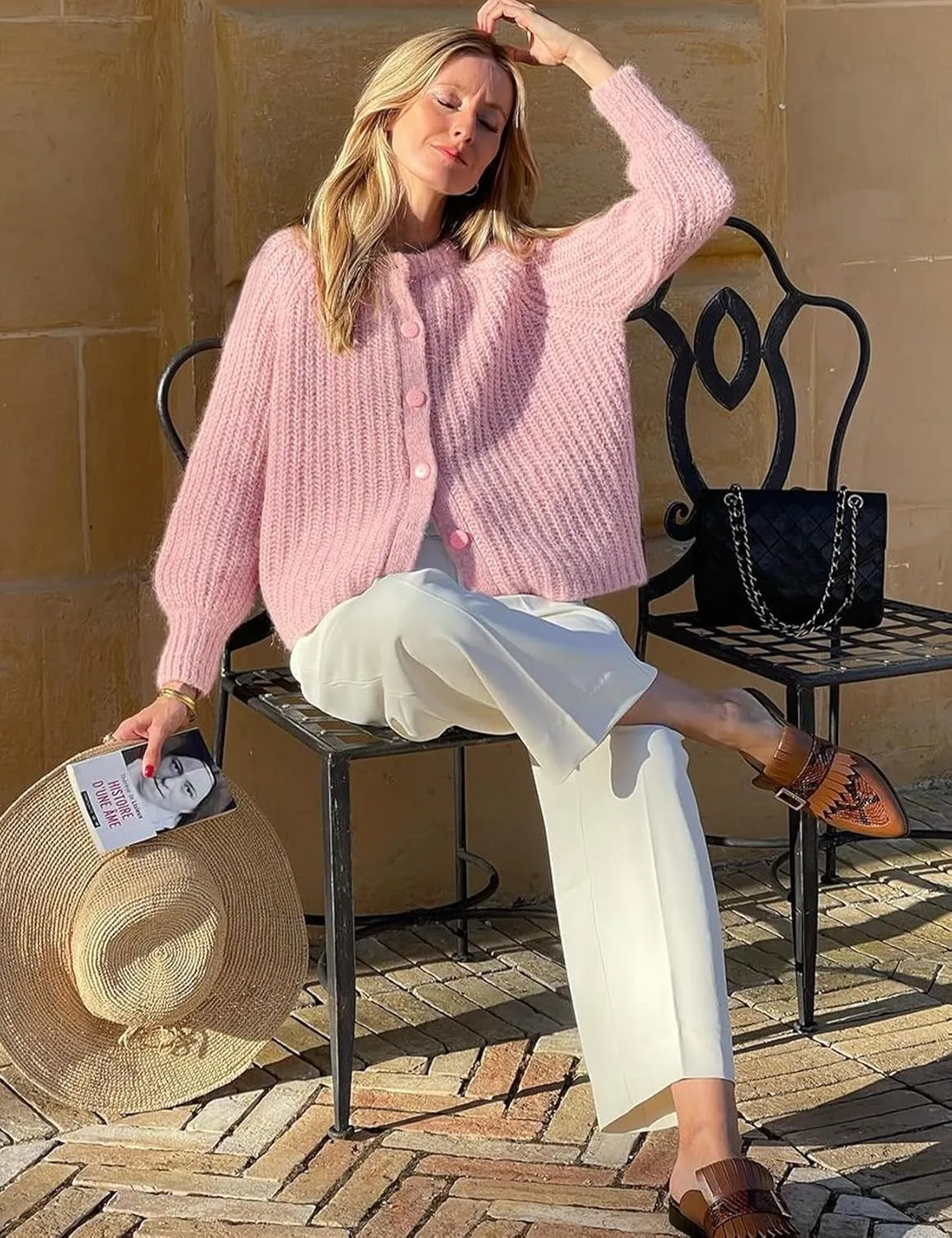 Wyeysyt Womens Cardigan Sweater Button Down Long Sleeve Chunky Soft Knit Sweater Fall Open Front Loose Casual Cardigan Coat