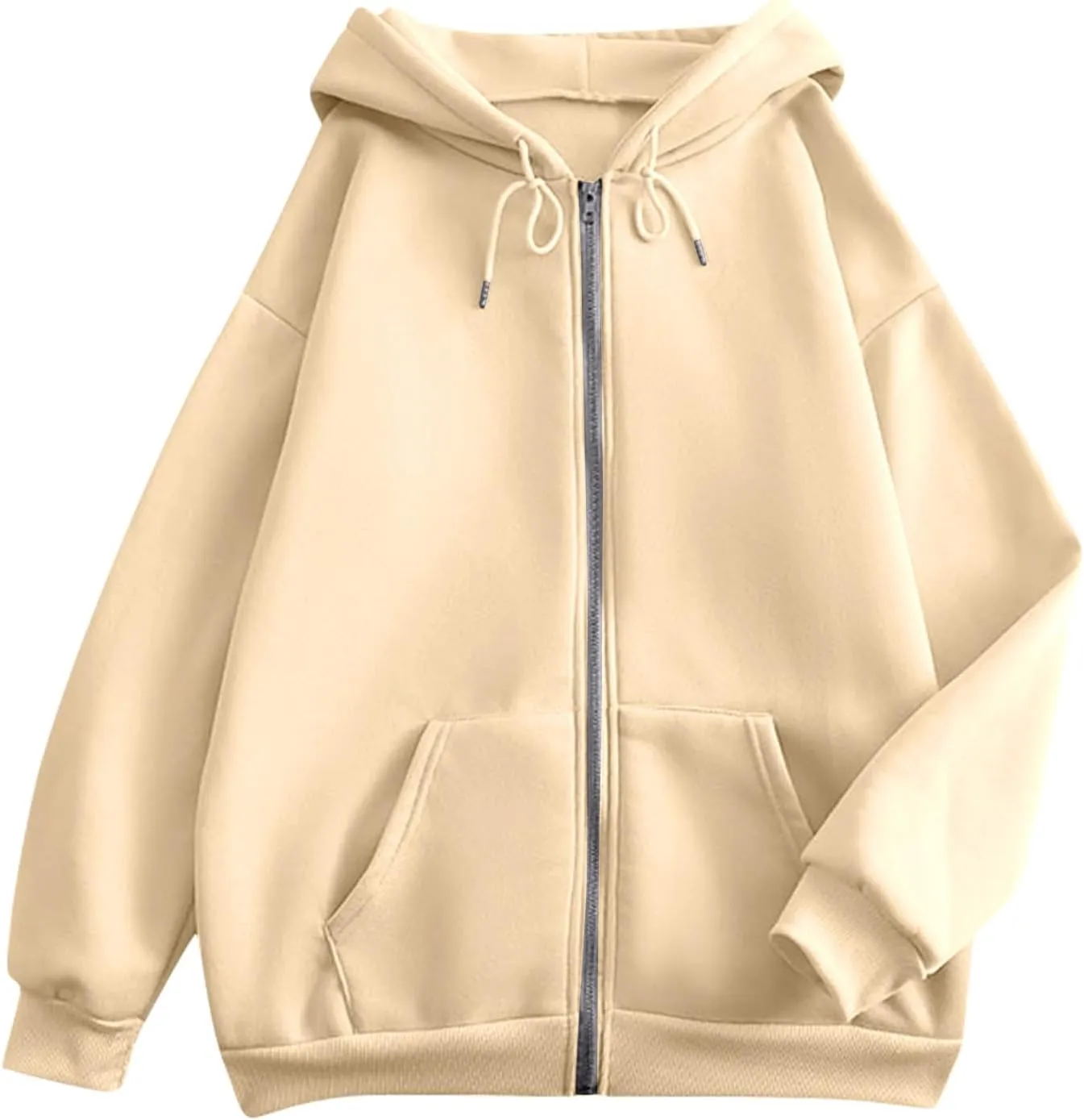 XIAXOGOOL Zipper Hoodie Women,Y2K Zip Up Hoodies For Woman Oversized Casual Basic Long Sleeve Sweatshirt Fall Workout Jackets